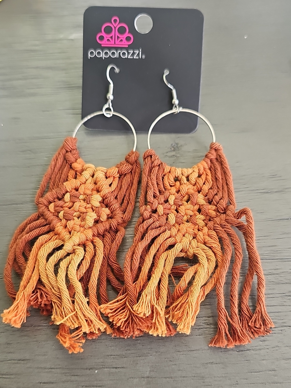 Earrings - Macrame Tassel Hoop